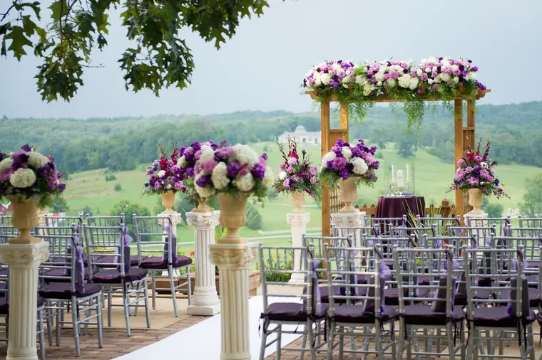 The hilltop arbor with purple florals