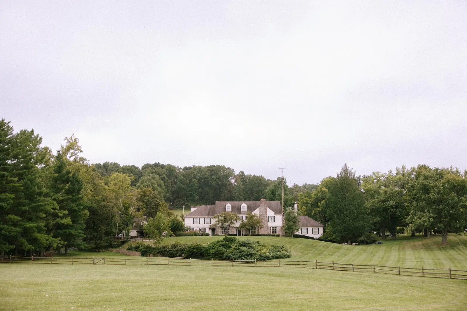 The estate house across the lawn