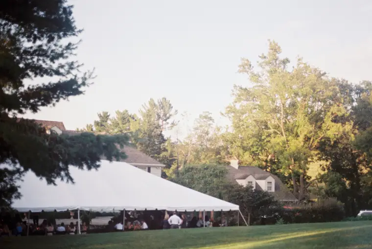 The tent on the lawn on film