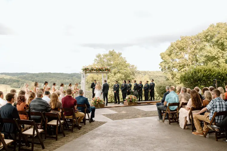 The aisle with the arbor at the end of it