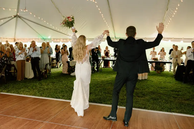 The grand entrance into the tent